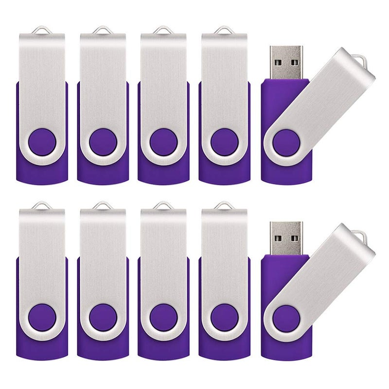 KALSAN 10 Pack 8GB USB Flah Drive USB 2.0 Pen Drive-Purple - Image 1